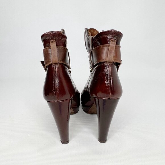 ANTIK DENIM Burgundy Brown Ankle Slip On Ankle Boots 7 - Picture 5 of 13